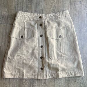 Banana Republic Skirt Womens 6 Brown Khaki Twill Cargo Utility Cotton Short New